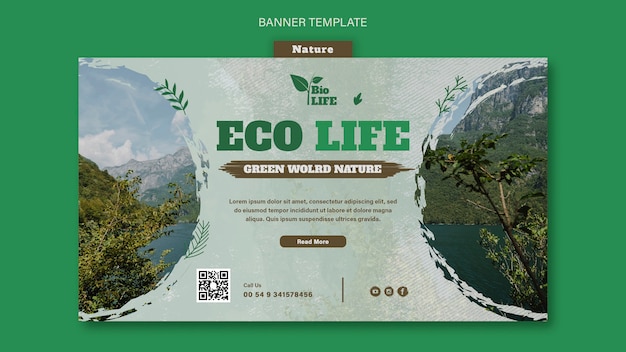 Diseño de plantilla de naturaleza realista.
