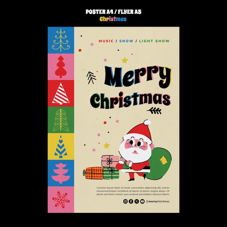 PSD gratuito diseño de plantilla navideña