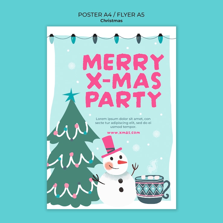 PSD gratuito diseño de plantilla navideña