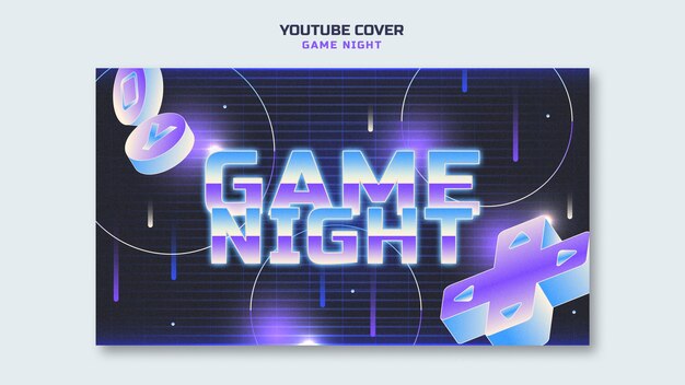 Diseño de plantilla de noche de juego de gradiente