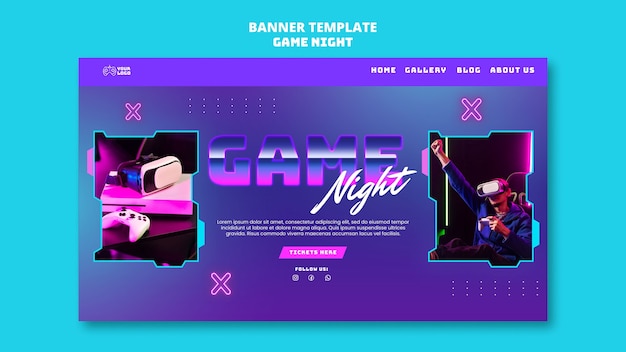 Diseño de plantilla de la noche del juego
