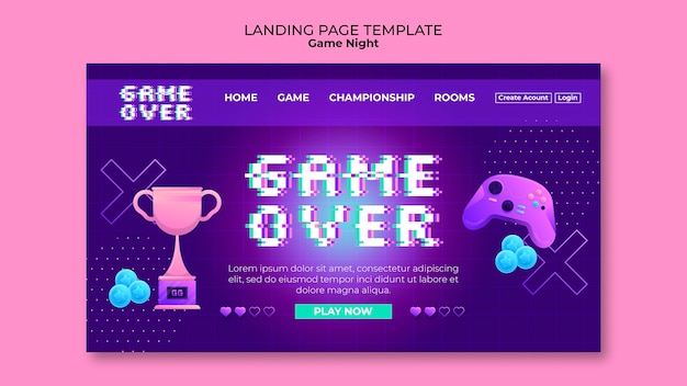 Diseño de plantilla de la noche del juego
