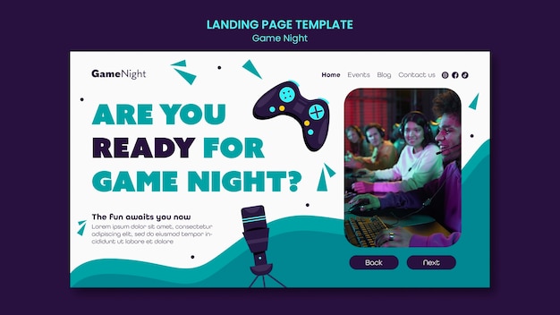 Diseño de plantilla de la noche del juego