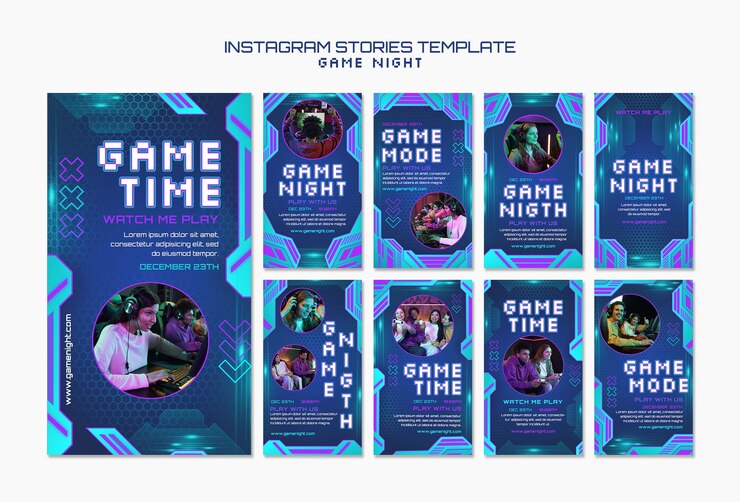 PSD gratuito diseño de plantilla de la noche del juego