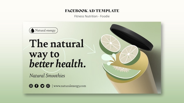 PSD gratuito diseño de plantilla de nutrición fitness