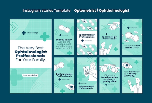PSD gratuito diseño de plantilla de oftalmólogo.