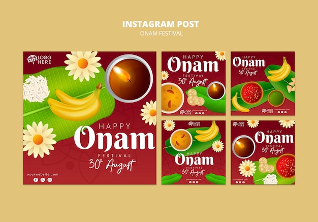 PSD gratuito diseño de plantilla onam degradado