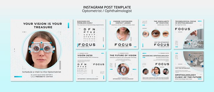 PSD gratuito diseño de plantilla de optometrista