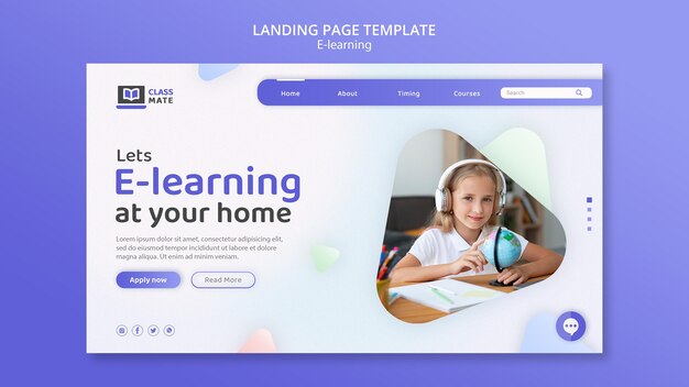 Diseño de plantilla de página de destino de e-learning
