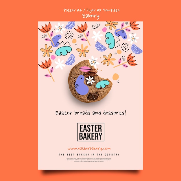 PSD gratuito diseño de plantilla de pascua realista