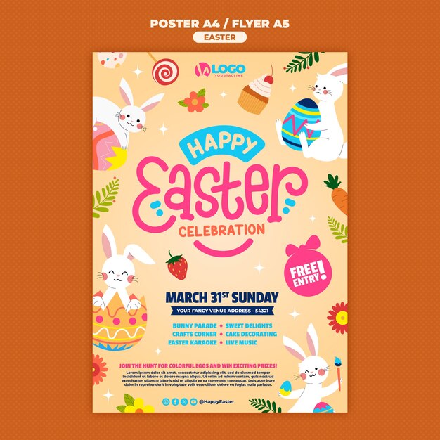Diseño de plantilla de Pascua