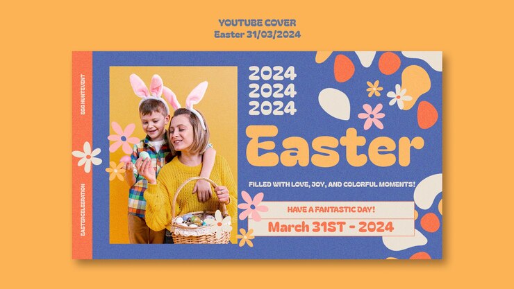 PSD gratuito diseño de plantilla de pascua
