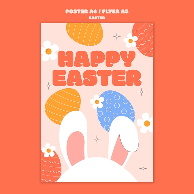 PSD gratuito diseño de plantilla de pascua