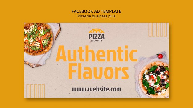 Diseño de plantilla de pizzería de diseño plano