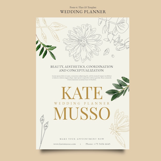 Diseño de plantilla de planificador de bodas