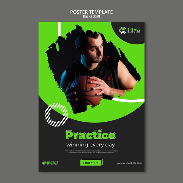 Diseño de plantilla de póster de baloncesto