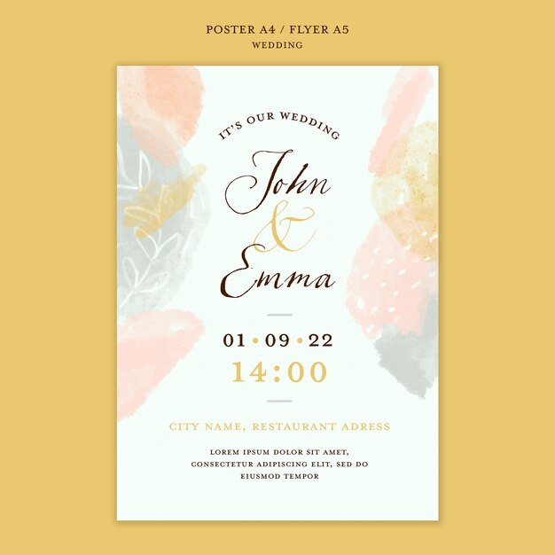 Diseño de plantilla de póster de boda