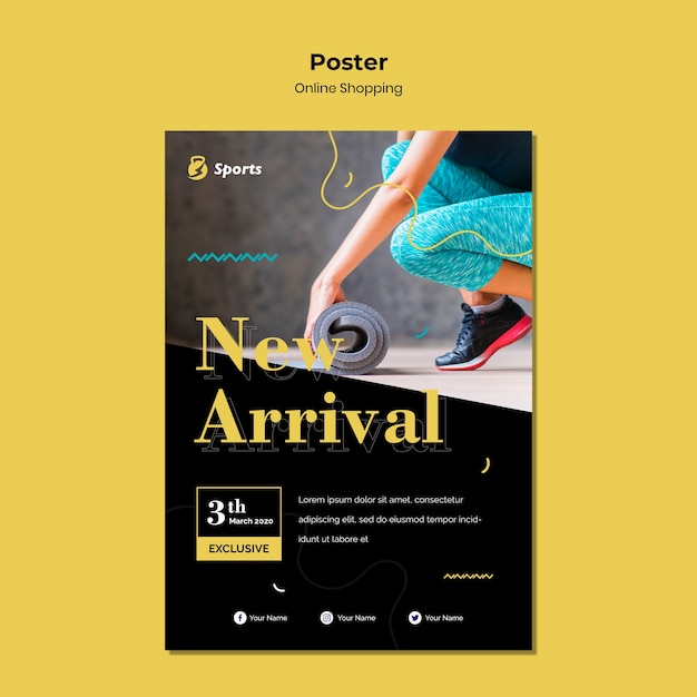 Diseño de plantilla de póster de compras en línea
