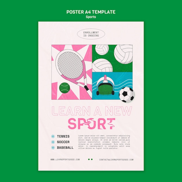 PSD gratuito diseño de plantilla de póster deportivo