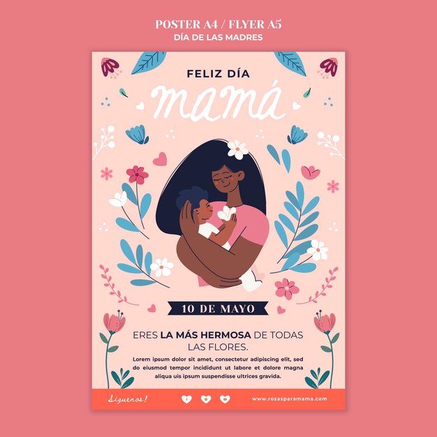 Diseño de plantilla de póster del día de la madre