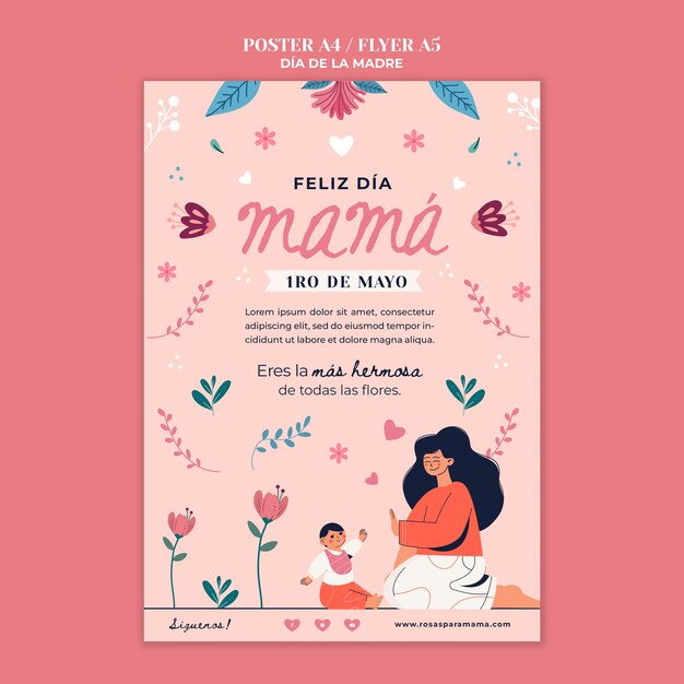 Diseño de plantilla de póster del día de la madre