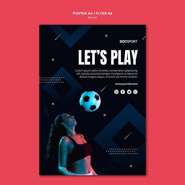 Diseño de plantilla de póster de fútbol