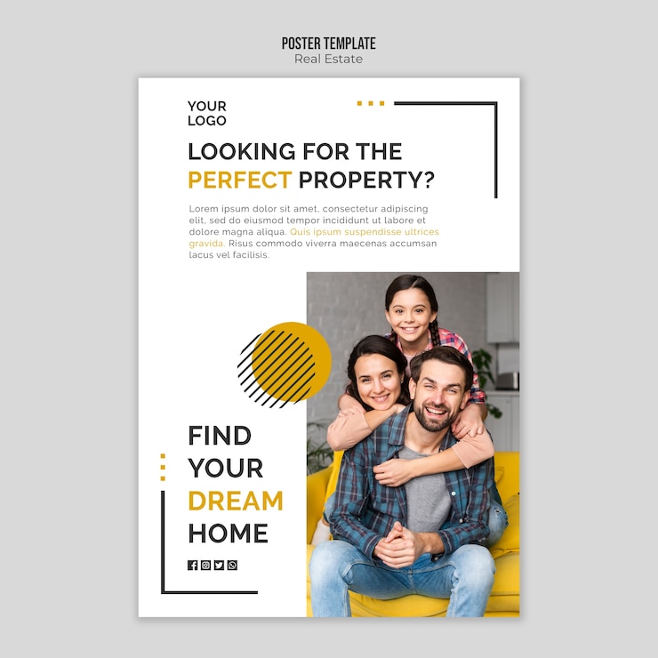PSD gratuito diseño de plantilla de póster inmobiliario
