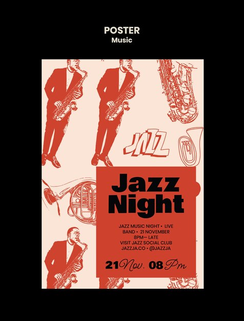 Diseño de plantilla de póster musical