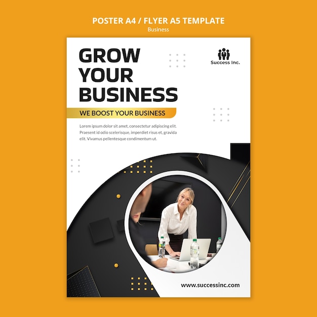 Diseño de plantilla de póster de negocios realista