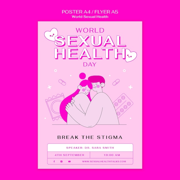 PSD gratuito diseño de plantilla de póster de salud sexual