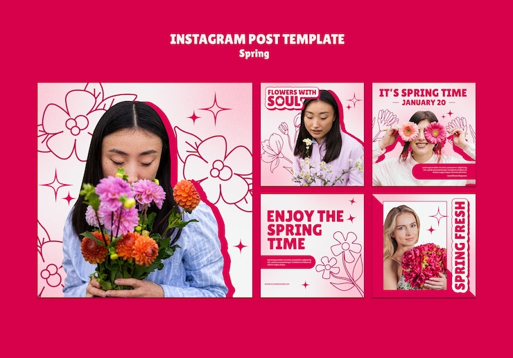 PSD gratuito diseño de plantilla de primavera