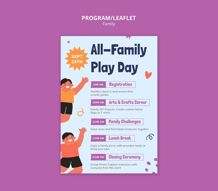 PSD gratuito diseño de la plantilla del programa familiar