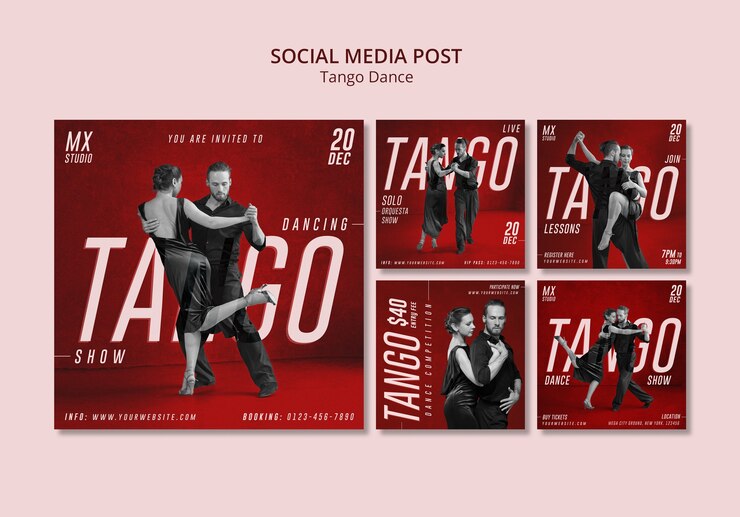PSD gratuito diseño de plantilla de publicación de instagram de estudio de baile