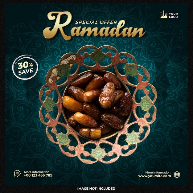 PSD gratuito diseño de plantilla de publicación de redes sociales de ramadan kareem