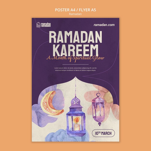 PSD gratuito diseño de plantilla de ramadán