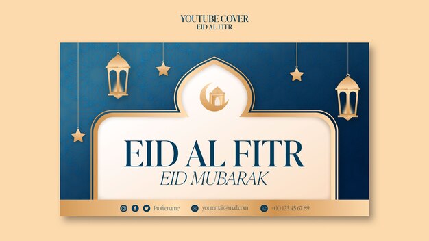 Diseño de plantilla realista de eid al-fitr