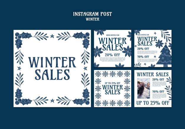 Diseño de plantilla de rebajas de invierno.