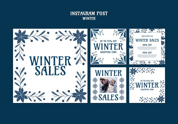 Diseño de plantilla de rebajas de invierno.