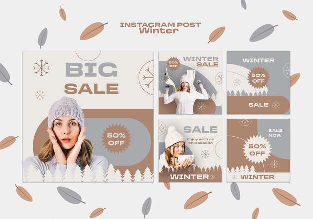 Diseño de plantilla de rebajas de invierno.