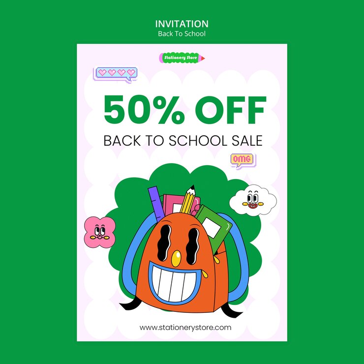 PSD gratuito diseño de plantilla de regreso a la escuela