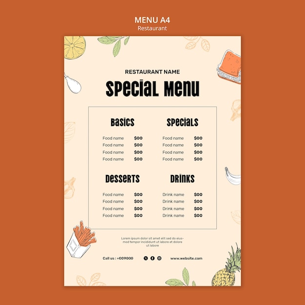 Diseño de plantilla de restaurante