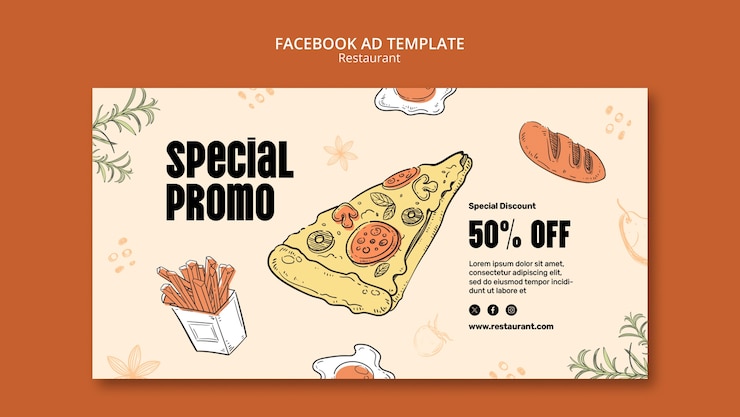 PSD gratuito diseño de plantilla de restaurante