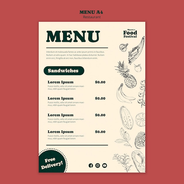 Diseño de plantilla de restaurante