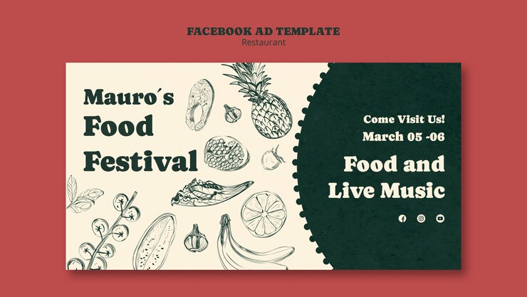 PSD gratuito diseño de plantilla de restaurante