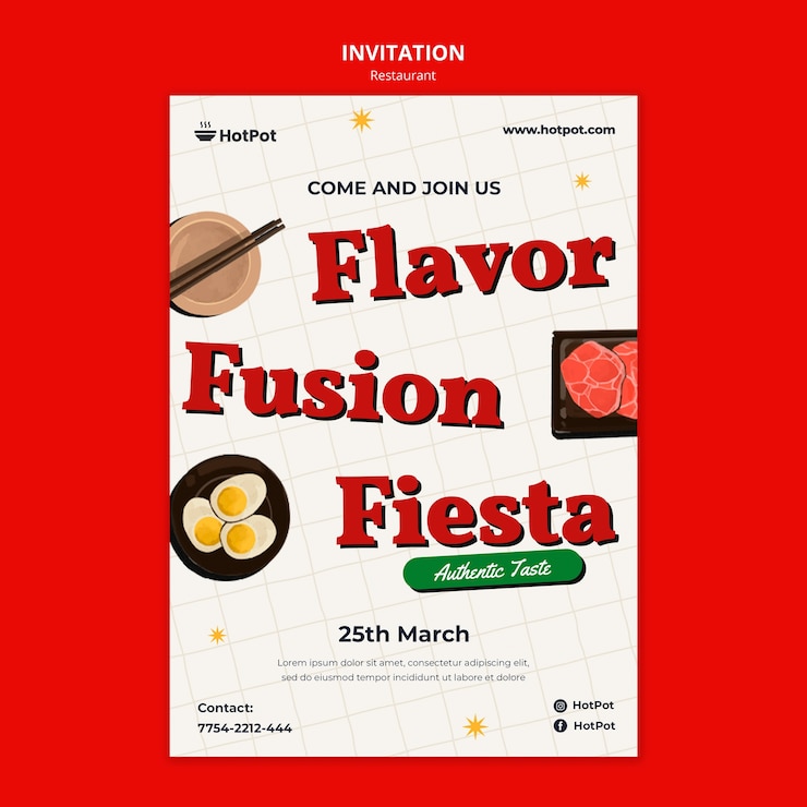 PSD gratuito diseño de plantilla de restaurante