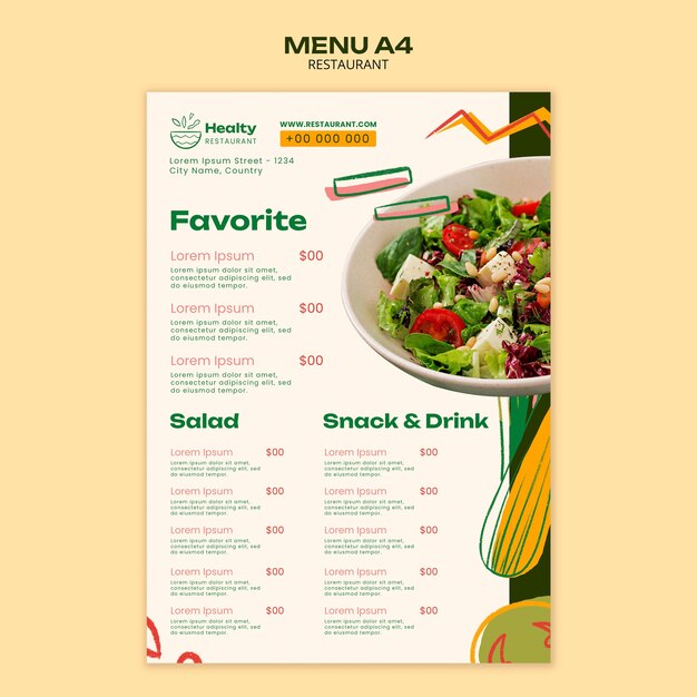 Diseño de plantilla de restaurante