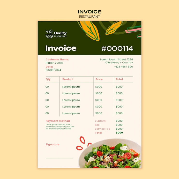 PSD gratuito diseño de plantilla de restaurante