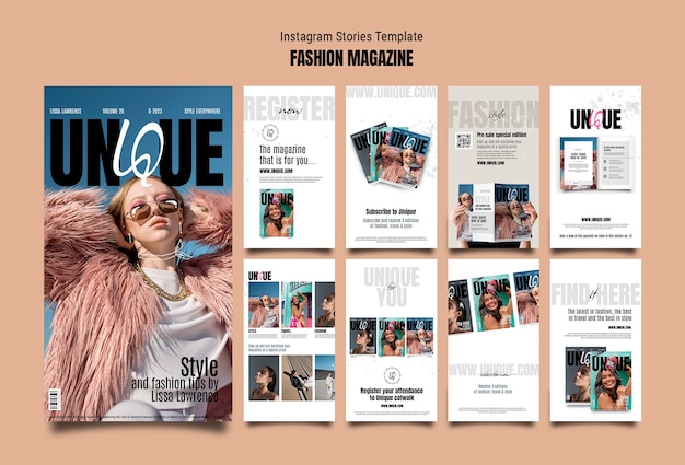 PSD gratuito diseño de plantilla de revista de moda