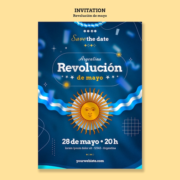 PSD gratuito diseño de plantilla de revolución de mayo.