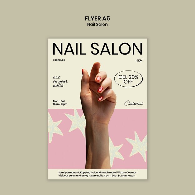 Diseño de plantilla de salón de uñas
